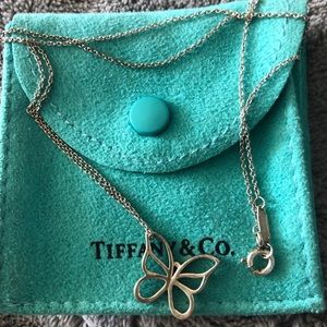 Tiffany&Co Silver Butterfly CharmPendant  Necklace